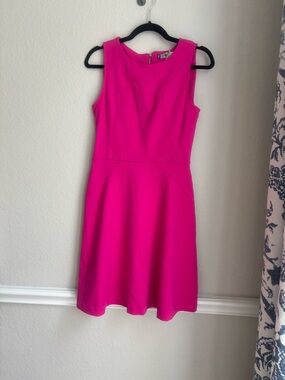 Jennifer Lopez Hot Pink Sleeveless Fit-and-Flare Dress